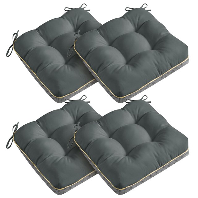Cojines para silla AMCATON, paquete de 4, 48 x 48 cm, espuma gris