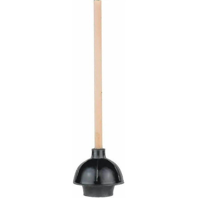 Rubber Toilet Plunger, Double Thrust Force Cup, Heavy Duty, Commercial Grade With Wood Handle