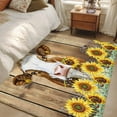 thumbnail image 5 of Hallway Runner Rugs 2.7x5 Ft, Farmhouse Cow Non Slip Area Rugs for Kitchen Bedroom Entryway, Vintage Country Sunflower Brown Wood Washable Carpet Runner Rug Floor Mats for Bedroom Home Decor, 5 of 9