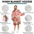 thumbnail image 5 of Wearable Oversized Blanket,Pioneer Flower Floral Print Pattern Wearable Blanket Hoodie for Adults,Cozy Hooded Blankets with Super Pockets,Super Warm Fuzzy Pullover for Women & Men, 5 of 6