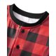 thumbnail image 5 of Conjunto de pijamas navideños familiares a juego, estampado a cuadros, manga larga, botones, mono largo para las fiestas., 5 of 10