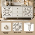 thumbnail image 6 of Atumcto Farmhouse TV Stand with Carved Doors, 3 Drawers & Adjustable Shelves, White, 6 of 11