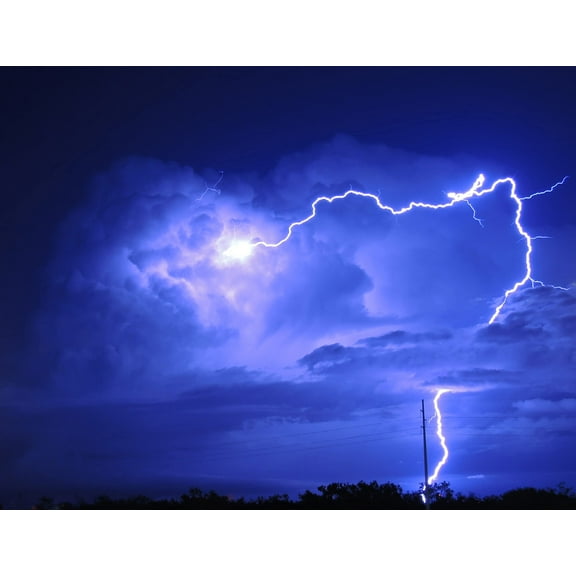 Wall Art Impressions 31x24in Photo Paper Lightning in Dallas 2015