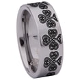 thumbnail image 3 of Shamrock Cross Tungsten Carbide Ring, 3 of 9