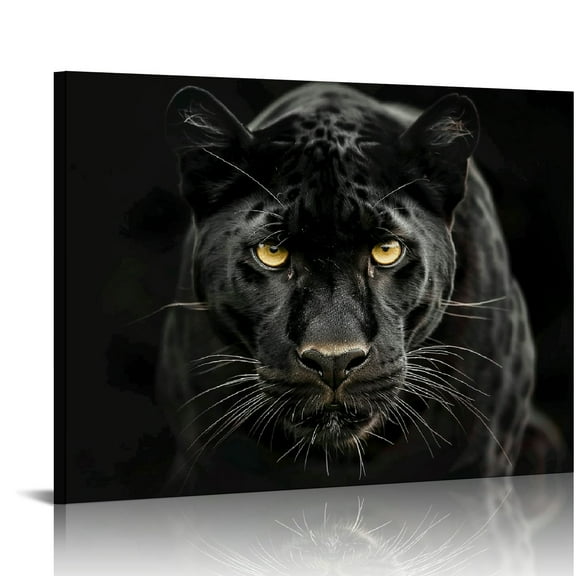 ARISTURING Black Panther Canvas Wall Art Black and White Animal Painting Wildlife Animal Pictures Poster Print Modern Leopard Artwork for Living Room Bedroom Kitchen Office Decor