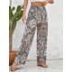 thumbnail image 2 of Pantalones De Pierna Ancha Con Estampado De Paisley Bohemio, Pantalones Elásticos Con Cordón Bohemio, Ropa De Mujer, 2 of 4