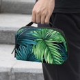 thumbnail image 2 of Palm Leaves Waterproof Oxford Cloth Storage Pouch Cable Organizer Cord Organizer Travel Small Bag 5.9x9.44x3.14 in, 2 of 6