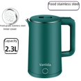 thumbnail image 3 of Hervidor de agua eléctrico de acero inoxidable para el hogar de 2,3 l, doble capa, antiescaldado, apagado automático, 3 of 5