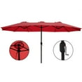 thumbnail image 3 of Abble 15x9 ft. Large Double Sided Rectangular Market Umbrella with Crank - Red, 3 of 6