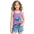 thumbnail image 5 of BLTIBY Girls Boys Tank Top Summer Sleeveless Funny T Shirt for Teen Infant Toddler Printed Round Neck Fashion Casual Tee Blouse Purple 6-7 Years, 5 of 6