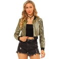 thumbnail image 1 of Chaqueta Bomber Allegra K Lentejuelas Oro L, 1 of 6