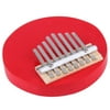 Christmas Toy Gifts for Kids Red Round 8 Keys Kalimba Mbira Thumb Piano Likembe Sanza Red Musical Instruments