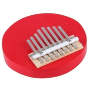 Christmas Toy Gifts for Kids Red Round 8 Keys Kalimba Mbira Thumb Piano Likembe Sanza Red Musical Instruments~~