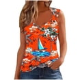 thumbnail image 5 of QUNYINEY Hawaiian Women's Tank Tops V Neck Sleeveless Camisole Casual Shirts Loose Vintage Beach Tank Tops, 5 of 5