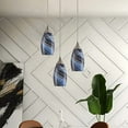 thumbnail image 3 of Aiwen Farmhouse Kichen Island Pendant Lights Fixtures Blue Hand Blown Marble Art Glass Pendant Lighting Brushed Nickel Finish Modern Hanging Light for Dining Room Foyer Hallway, 3 of 7
