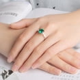 thumbnail image 4 of Engagement Ring for Women   Round Birthstone Emerald  Sterling Silver Ginger Lyne Collection, 4 of 7