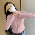 thumbnail image 6 of Gealkoca Women's Cropped Running Workout Jackets Zip Slim Athletic Jacket with Thumb Holes Lightweight UPF 50+ Long Sleeved Thin Sports Hiking Top, 6 of 8