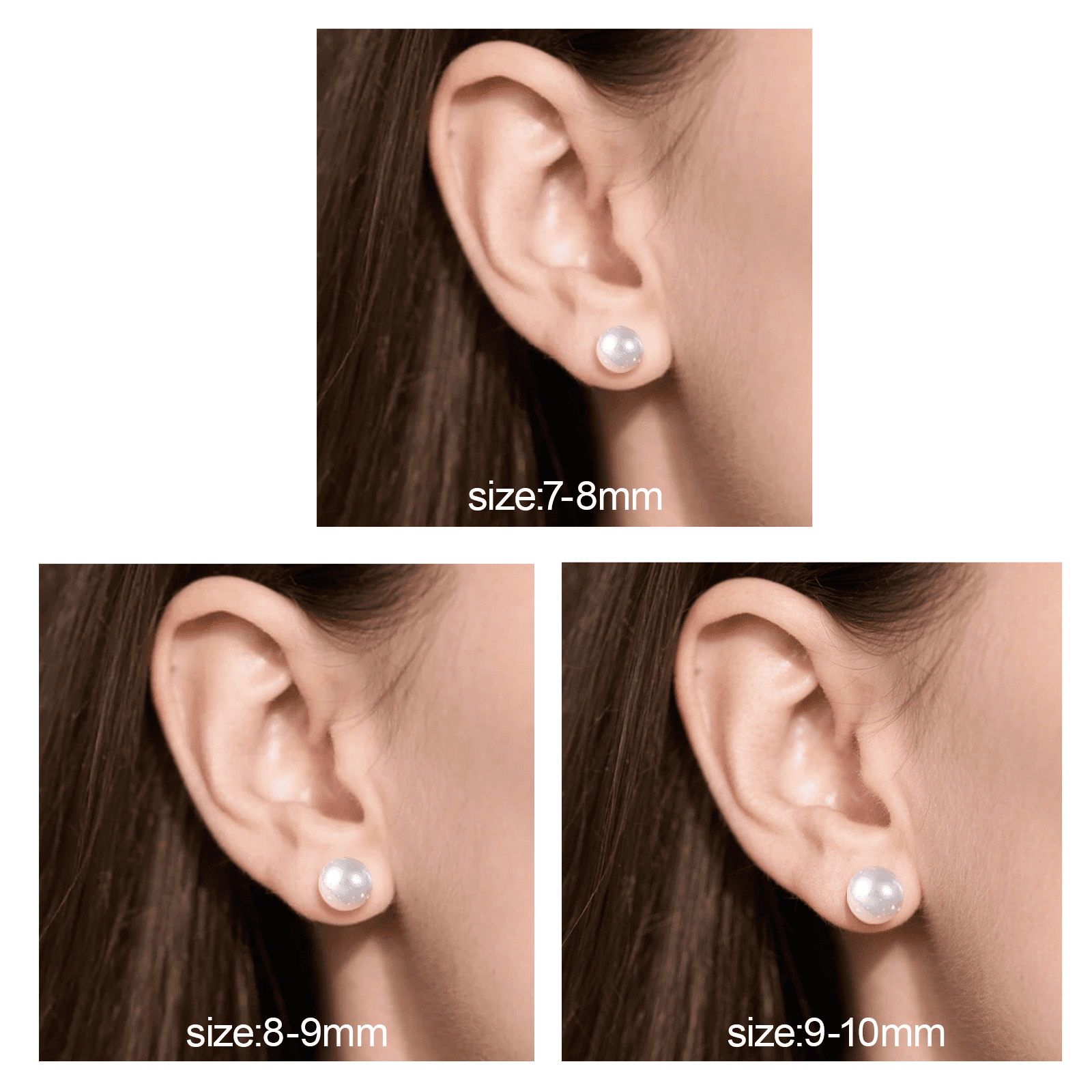 BAMIKI 6-7mm White Button Freshwater Cultured Pearl Stud Earrings S925 Sterling Silver for Women Valentine's Day Gift