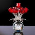 thumbnail image 3 of Ramo de Rosas Rojas con Jarrón Redondo, Figuras, Regalos para Mujer, Adorno de Ramo de Cristal, Regalos Románticos, Centro de Mesa., 3 of 5