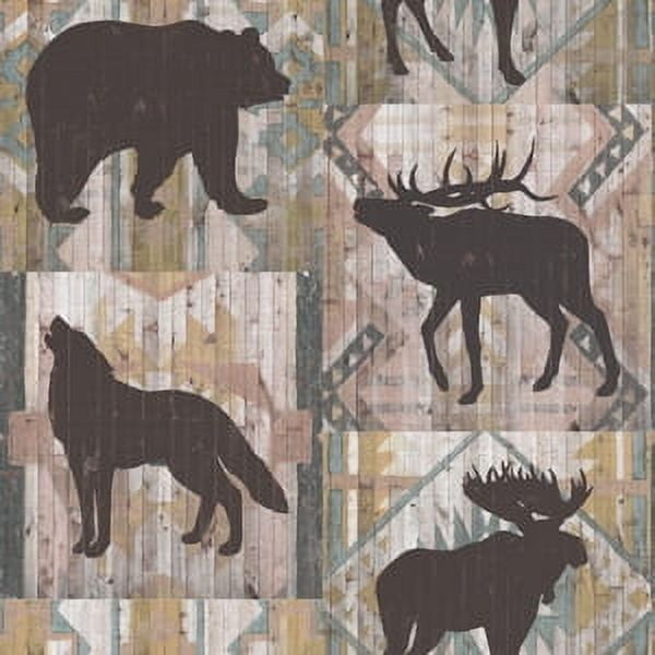 David Textiles Cotton Precut Moose Bear Fabric 1 yd X 44