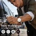 thumbnail image 4 of Men’s Quartz Watch with Large Face, Luminous Hands, Hardened Crystal Lens and Leather Strap Waterproof Water for Man | Ideal Gift for Him, 4 of 7