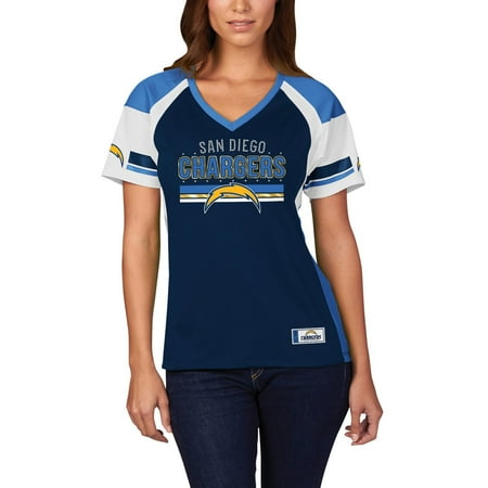 San Diego Chargers Majestic Women's Draft Me Fashion T-Shirt - Navy/Powder Blue