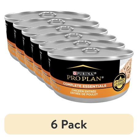 (6 pack) Purina Pro Plan Complete Essentials, Chicken, Wet Cat Food, 5.5 oz Can