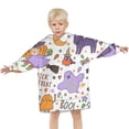 thumbnail image 3 of Halloween Cute Trick or Treat Characters Blanket Hoodies for Kids 6-13YR Oversize Wearable Blanket Hoodies for Boys Girls Teens, 3 of 7