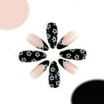 thumbnail image 6 of Fofosbeauty 24pcs Press on Nails, Fake Nails, Full Cover Acrylic Nails for Girls Women Kids, Almond Autumn Winter Black Flowers, 6 of 9