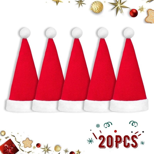 Decoración de mesa navideña, Mini sombrero de Papá Noel, vajilla, juego de cuchillos y tenedores, soportes de platería, decoraciones colgantes de Navidad, ajuste de mesa de Navidad