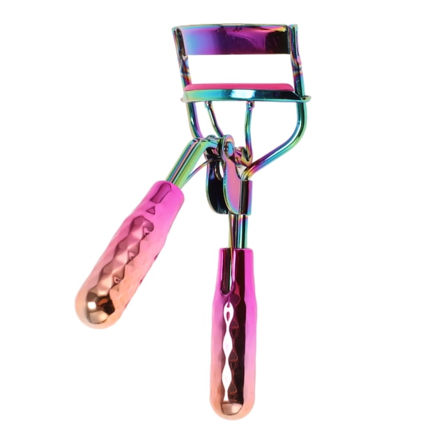 Rizador de pestañas para mujeres Unique Bargains, ideal para negocios de belleza y viajes, acero inoxidable y plástico, color rosa rojo