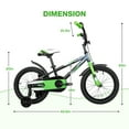 thumbnail image 4 of Hykolity Kids Bike, 16 Inch Children Bicycle for Boys & Girls Ages 4-6 Years Old, Rider Height 38-48 Inch, Sport Bike BMX Freestyle Handlebar Black Green, 4 of 7