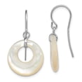 thumbnail image 1 of FB Jewels Sterling Silver Rhodium-platedMother of Pearl Earrings, 1 of 2