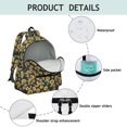 thumbnail image 4 of Sunflower Black Pattern Cute School Backpack with Padded Back and Adjustable Shoulder Straps 13.4"x11"x4.7", 4 of 5