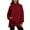 Red, variant on Women's Mock Neck Tunic Sweatshirt, Side Slit Hem Long Sleeve Pullover, Mid-Length Casual Top, Solid Color High Neck Blouse, Comfortable Stretch Knit Tunic for Women Red XL
