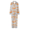 thumbnail image 7 of Leey-Word Matching Family Sleepwear Button Down Nightwear Sets 2 Pcs Pjs Long Sleeve Halloween Pajamas with pockets, 7 of 7