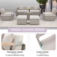 thumbnail image 4 of Homrest 6-Piece Rattan Outdoor Sectional Sofa Set with Coffee Table and Ottoman, Light Gray, 4 of 9