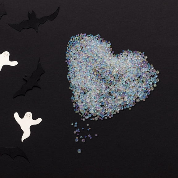 OUNONA 1 Set Iridescent Glass Beads For Jewelry Making Tiny No Hole Beads For Decorative Craft Supplies Small Glass Beads Tiny Beads For Craft Projects (100g )