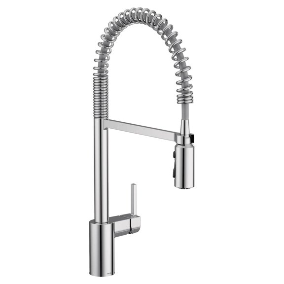 Moen Align Chrome One-Handle Pre-Rinse Spring Pulldown Kitchen Faucet with Pull Down Sprayer and Power Boost