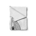 thumbnail image 2 of Bunny Soft Flannel Fleece Throw Blanket, Boho Style Hare Head Ornamented with Zentangle Motifs, Cozy Plush for Indoor and Outdoor Use, 50" x 70", Charcoal Grey and White, by Ambesonne, 2 of 6