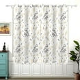 thumbnail image 2 of Yellow and Grey Leaves Grommet Blackout Curtains Thermal Insulated Window Curtain Sets for Bedroom Living Room 63"L x 55"W 2 Panels, 2 of 5