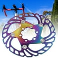 thumbnail image 4 of Bike Disc Brake Rotor, 6 Nails Disc Brake Rotor Hollow Design High Strength Bicycle Disc Brake Rotors Cycling Accessory for Mountain Bicycle Plating Color, 4 of 8