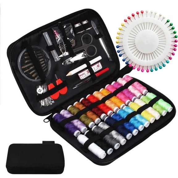 126 Pcs Mini Portable Hand Sewing Supplies Products Needle Button and Machine Thread Travel Kit for Adults Basic Sewing To Make Sewing Accessories and Supplies