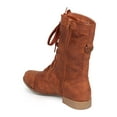 thumbnail image 3 of New Women Liliana Raylee-5 Distressed Mesh Cap Toe Zip Military Boot Size, 3 of 5