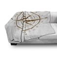 thumbnail image 3 of Compass Soft Flannel Fleece Blanket, Seamanship Brown Compass with Windrose and Detailed Angles Directions on the Ocean Print, Cozy Plush for Indoor and Outdoor Use, 50" x 60", Brown, by Ambesonne, 3 of 6
