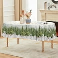 thumbnail image 4 of Christmas Tablecloth 60×84 Inch Oval, Golden Snow Trees Washable Table Cover for Party Picnic Dinner Decor, 4 of 5