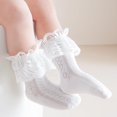 thumbnail image 2 of Baby Knee High Socks Non Slip Socks Lace Ruffled Long Stockings for Infants Toddlers Kids Boys Girls Spring Autumn, 2 of 8