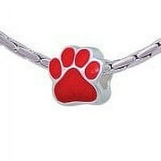 Buckets of Beads Paw Charm Bead, Red