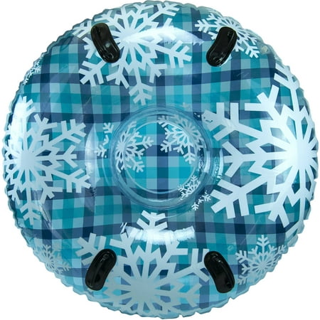 Pipeline Sno Inflatable Snow Tube, Cool Blue Plaid,