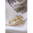 thumbnail image 2 of Silver & Stone Jewels 14K Yellow Gold Finish CZ Multi-Band Statement Ring for Women Elegant Stacking Fashion Jewelry Gift, 2 of 5